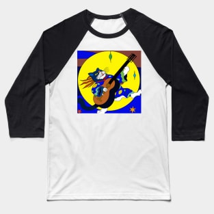 Cat playing guitar ukiyo-e Baseball T-Shirt